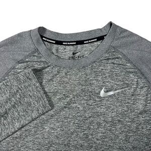 Nike Running Dri-Fit Long Sleeve Shirt Mens XL Gray Reflective AH8977-021